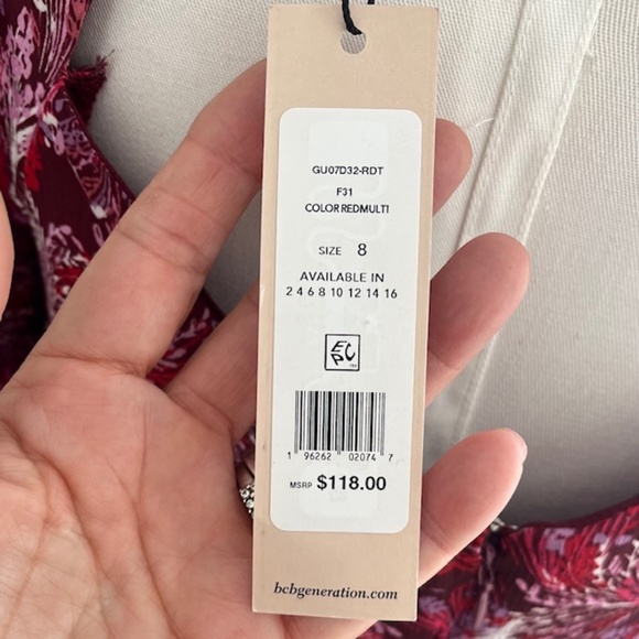 BCBGeneration Women's Long Sleeve Mock Neck Flounce Hem Mini Dress Size 8 NWT - Picture 8 of 12